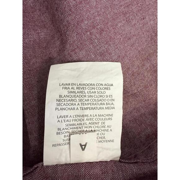Wrangler Shirt Men Large L Short Sleeve Button Front Oxford NWT Cranberry Red - Picture 8 of 9